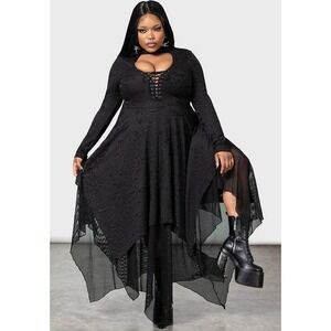 Killstar | Dresses | Killstar Willow Lace High Low Maxi Dress Black 3xl Nwt  Goth | Poshmark